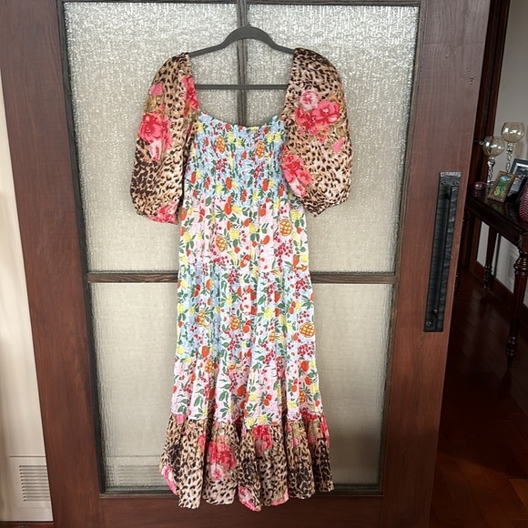 Anthropologie Place National linen floral print midi dress size medium NWOT - Picture 5 of 11